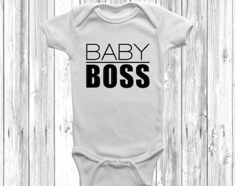 Baby Boss Baby Grow Body Suit Short Sleeve Vest, Cute Family, Boys or Girls Baby Shower Gift,