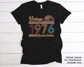 Vintage 1976 Limited Edition T-Shirt 50th Birthday Retro Gift for Him or Her