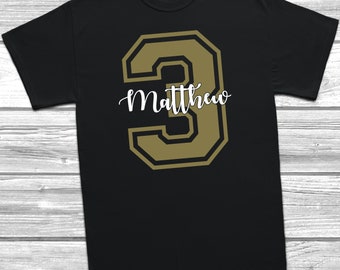 Personalised 3rd Birthday Number Name T-Shirt Happy Third Three Today Birthday Tee Gift Present Bday Top Boys Girls
