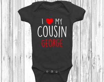 Personalised I Love My Cousin Baby Grow Body Suit Vest Cute Gift Present, Baby Shower Gift, Custom For Girls Or Boys Custom,