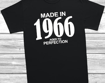 Made in 1966 Aged to Perfection T-Shirt, 60th Birthday Gift, Vintage 1966 Tee