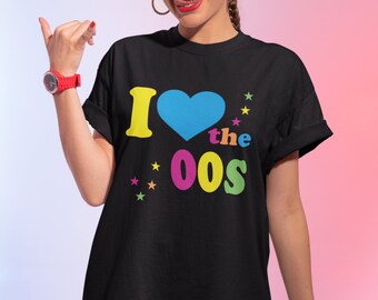 I Love The 00's T-Shirt Retro Heart Fancy Dress Costume Mens Womens Unisex