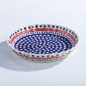 Polish Pottery Stars & Stripes Pie Plate