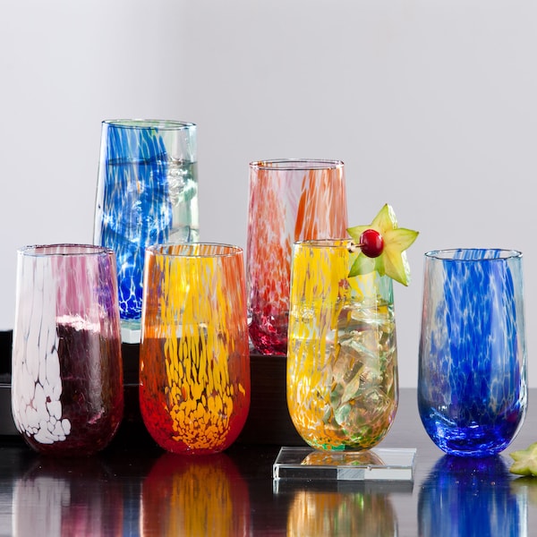 Murano-Style Originale Tall Glasses Set Of 6 | Made in Italy