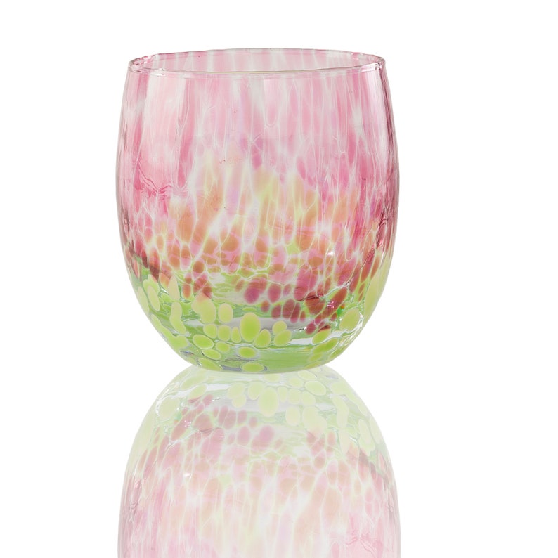 Murano Style Rainbow Spotted Drinking Glasses, Set of 6 Made in Italy image 3