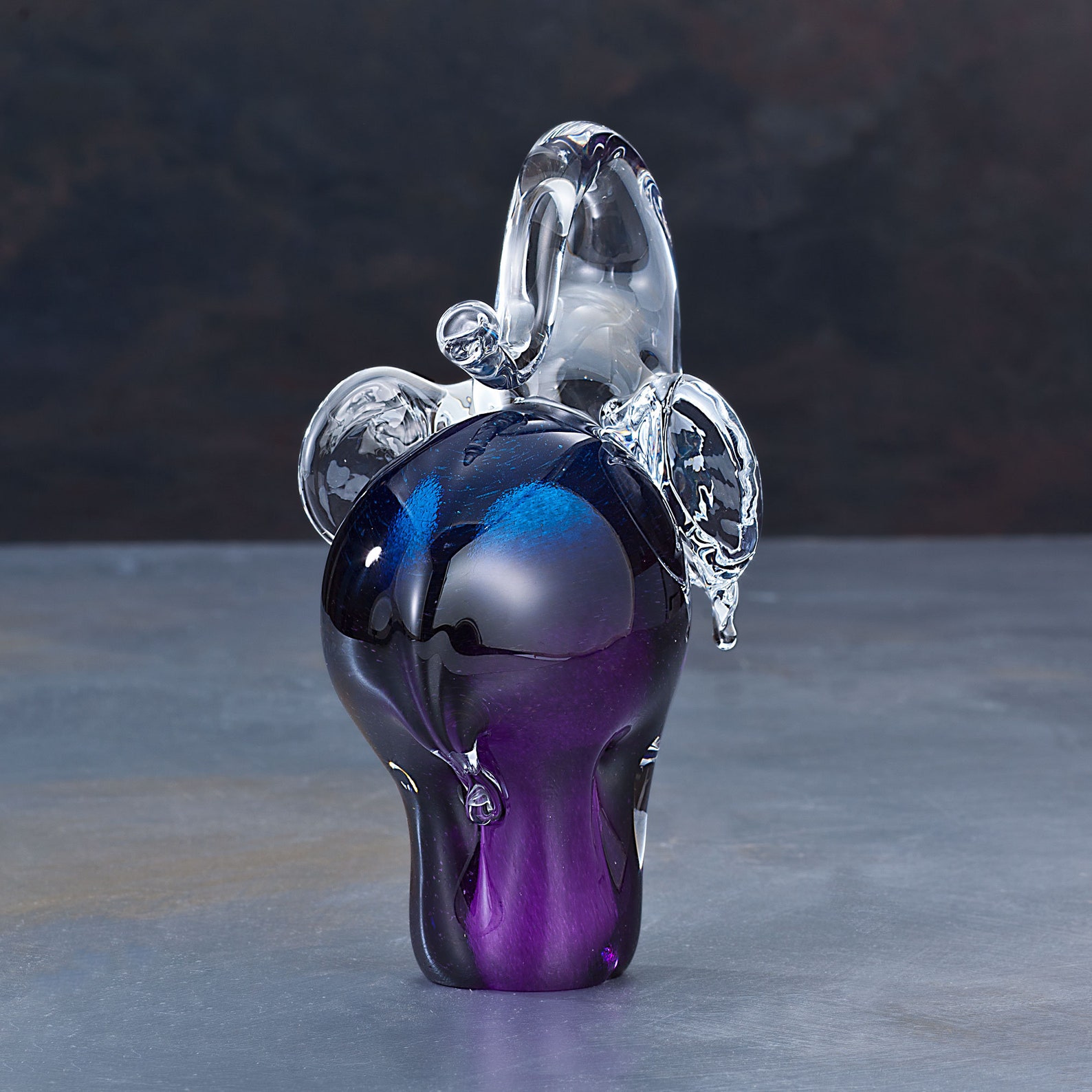 Bohemia Crystal Blue Glass Elephant Figurine Elephant Décor Etsy