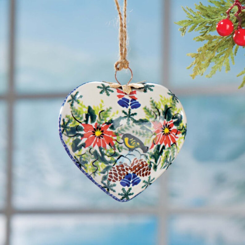 Snowflake Polish Pottery Ornament Christmas Ornament Made Etsy