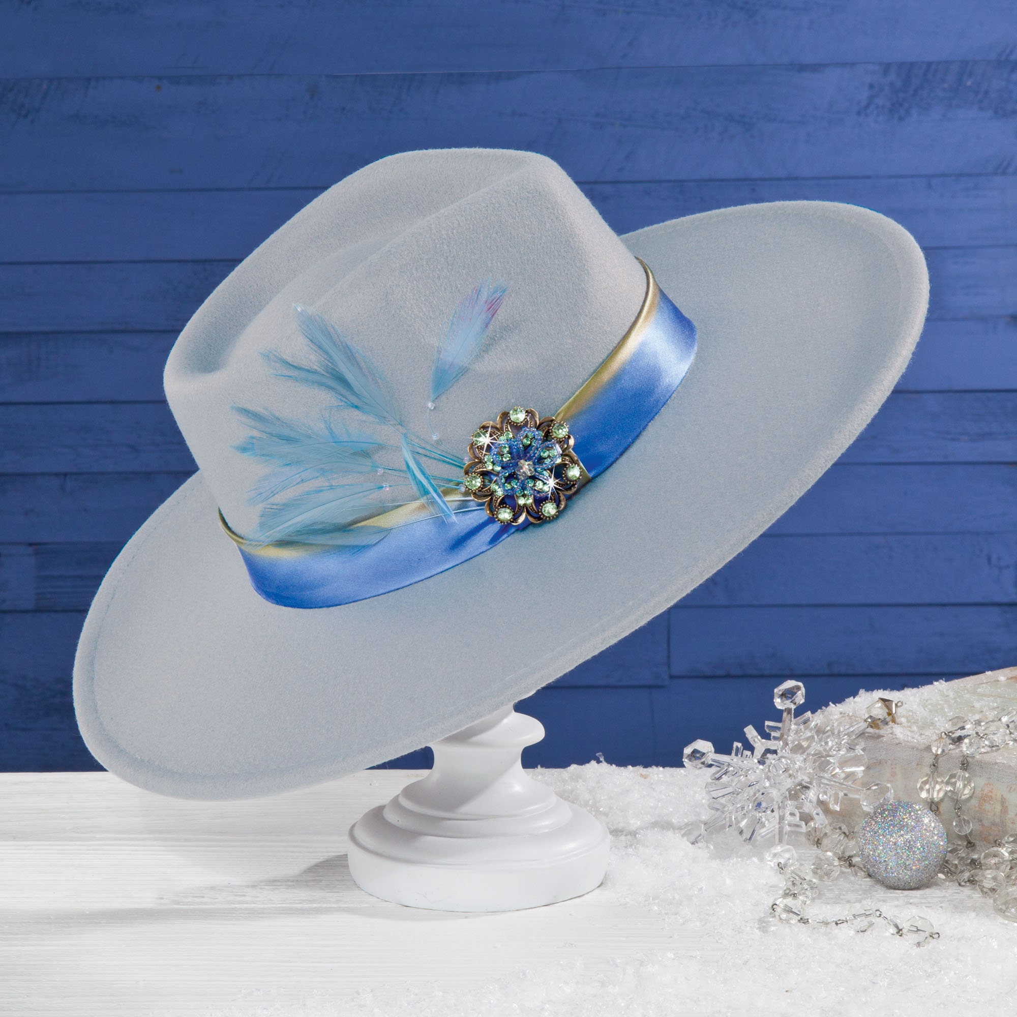 hadley '' Blue-grey Wool Fedora - Etsy 