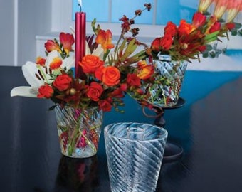 Hand-Blown Glass Candle Holder & Vase