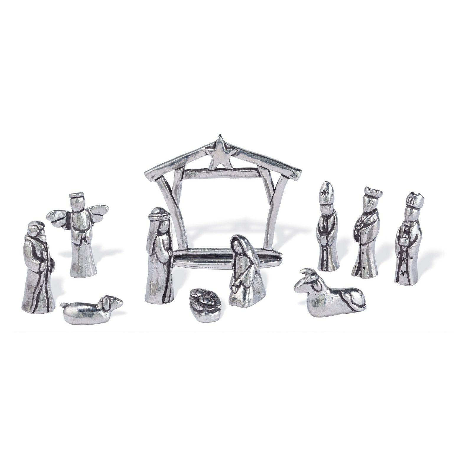 Miniature Pewter Nativity Set Nativity Scene Christmas Etsy