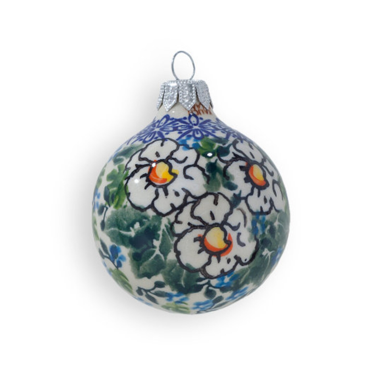 Snowflake Polish Pottery Ornament Christmas Ornament Made Etsy