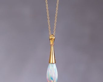 Leon Nussbaum's Gold Opal Teardrop Necklace