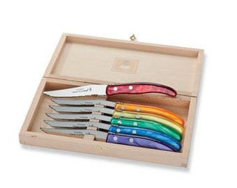 Rainbow French Dozorme Boxed Knife Set Of 6