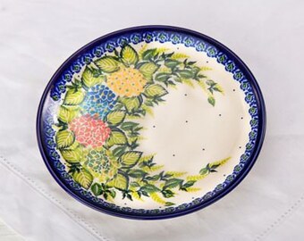 Polish Pottery ''Wild Hydrangea'' Floral Small Plate