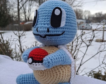 Vattensköldpaddainspirerad Amigurumi, Handgjord Fan Art Plysch, Virkad Vattensköldpadda Plysch