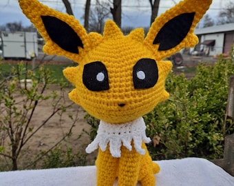 Amigurumi inspiré du chat électrique, peluche fan art faite main, jouet au crochet