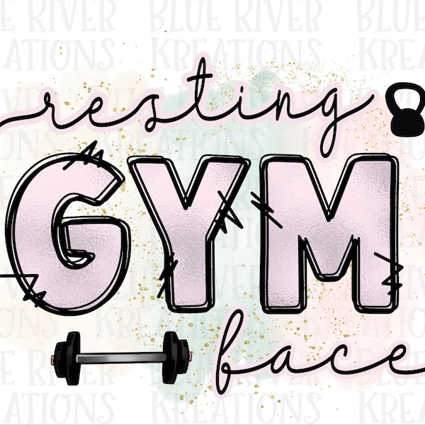 RESTING GYM FACE, training, fitness, CrossFit, workout, clipart, digital download, svg, png, sublimation, gym girl, gym shirt