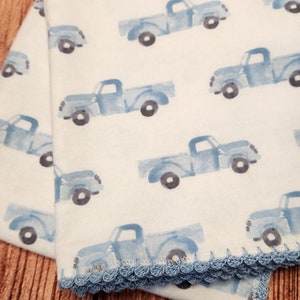 Blue Truck Blanket Etsy