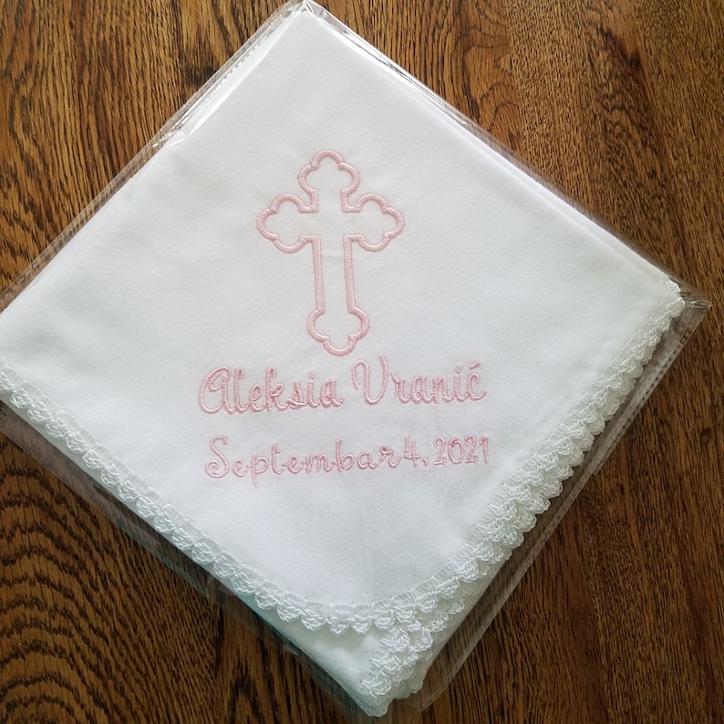 Personalized Christening Blanket Receiving Blanket Baptism Etsy