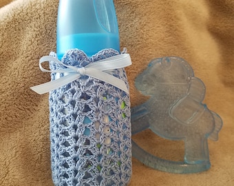 Crochet Baby Bottle Cover Optional Bottle, Baby Shower Gift, Old
