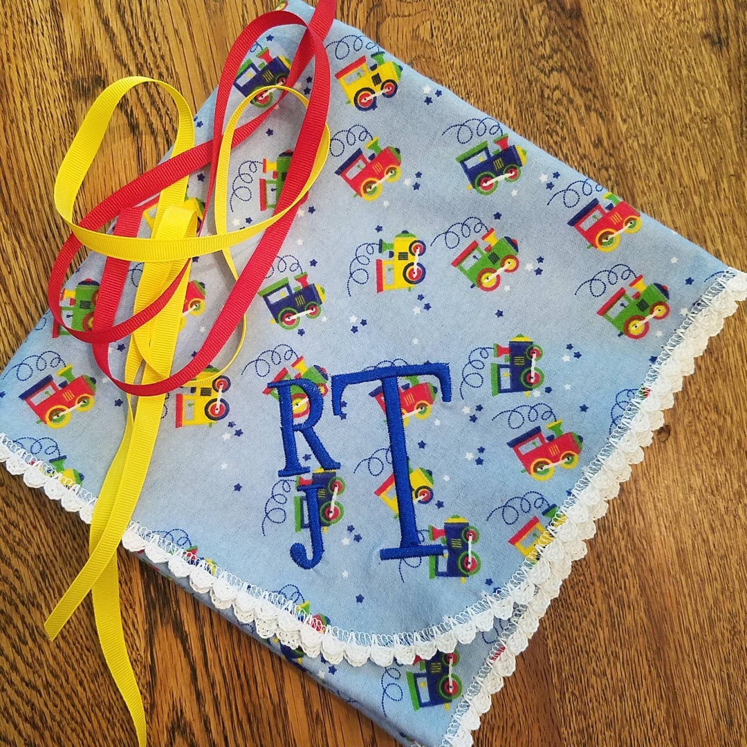 Baby Boy Receiving Blanket Trains Flannel Blue Choo Choo Etsy