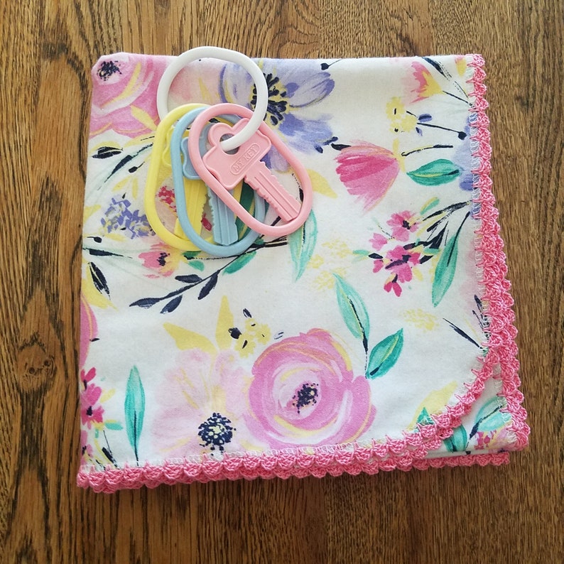 Receiving Blanket Floral Pink Baby Girl Flannel Heirloom Etsy