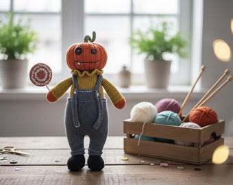 Halloween Pumpkin Knitting Pattern, Doll Craft Pattern, DIY Doll Making, Knitting Pattern, Handmade Toy, Craft Pattern for Beginners
