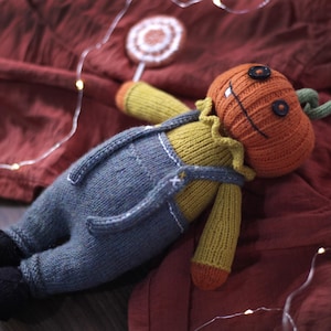 Halloween Pumpkin Knitting Pattern, Doll Craft Pattern, DIY Doll Making, Knitting Pattern, Handmade Toy, Craft Pattern for Beginners