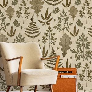 Gelbe und braune Herbstblätter Muster-Tapete* | selbstklebendes, wiederablösbares, Schälen & Aufkleben Wandbild