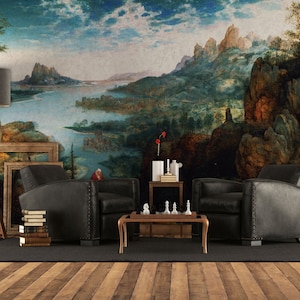 Art landscape wallpaper, wall mural, scenic wallpaper | Peel and Stick (Self Adhesive) or Non Adhesive Vinyl Paper