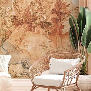Abstract landscape wallpaper, Wall Art Wallpaper | Peel and Stick (Self Adhesive) or Non Adhesive Vinyl Paper