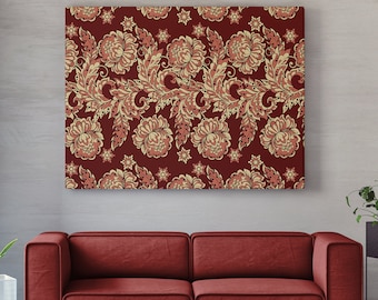 Lienzo con estampado floral abstracto de peonías, decoración botánica moderna para pared.