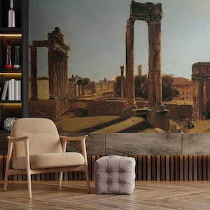 Antique scenic wallpaper | Peel and Stick (Self Adhesive) or Non Adhesive Vinyl Paper
