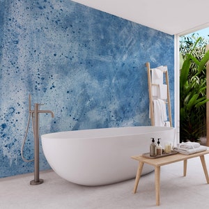 Blue paint abstraction wallpaper, Self Adhesive Removable Wall Mural