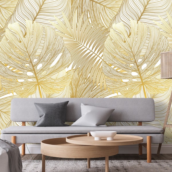 Monstera wallpaper,japanese decor,exotic,wall decal,removable peel and stick wallpaper,clipart,wall decor,pressed flowers,sticker,boho