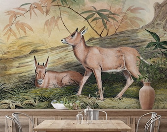 Deer Forest Wallpaper, Animals, Peel and Stick Vinyl