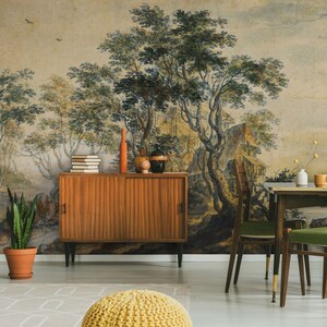 Vintage landscape wallpaper, wall mural, scenic wallpaper | Peel and Stick (Self Adhesive) or Non Adhesive Vinyl Paper