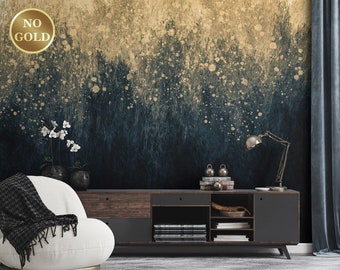 Dark and yellow matte abstract wallpaper | self-adhesive, removable, peel & stick wall mural