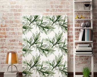 Aquarell grünes Blatt Muster, Leinwand Druck, Botanische Druck, Moderne Wand Dekoration, Leinwand Kunst, ZUR SELBSTMONTAGE