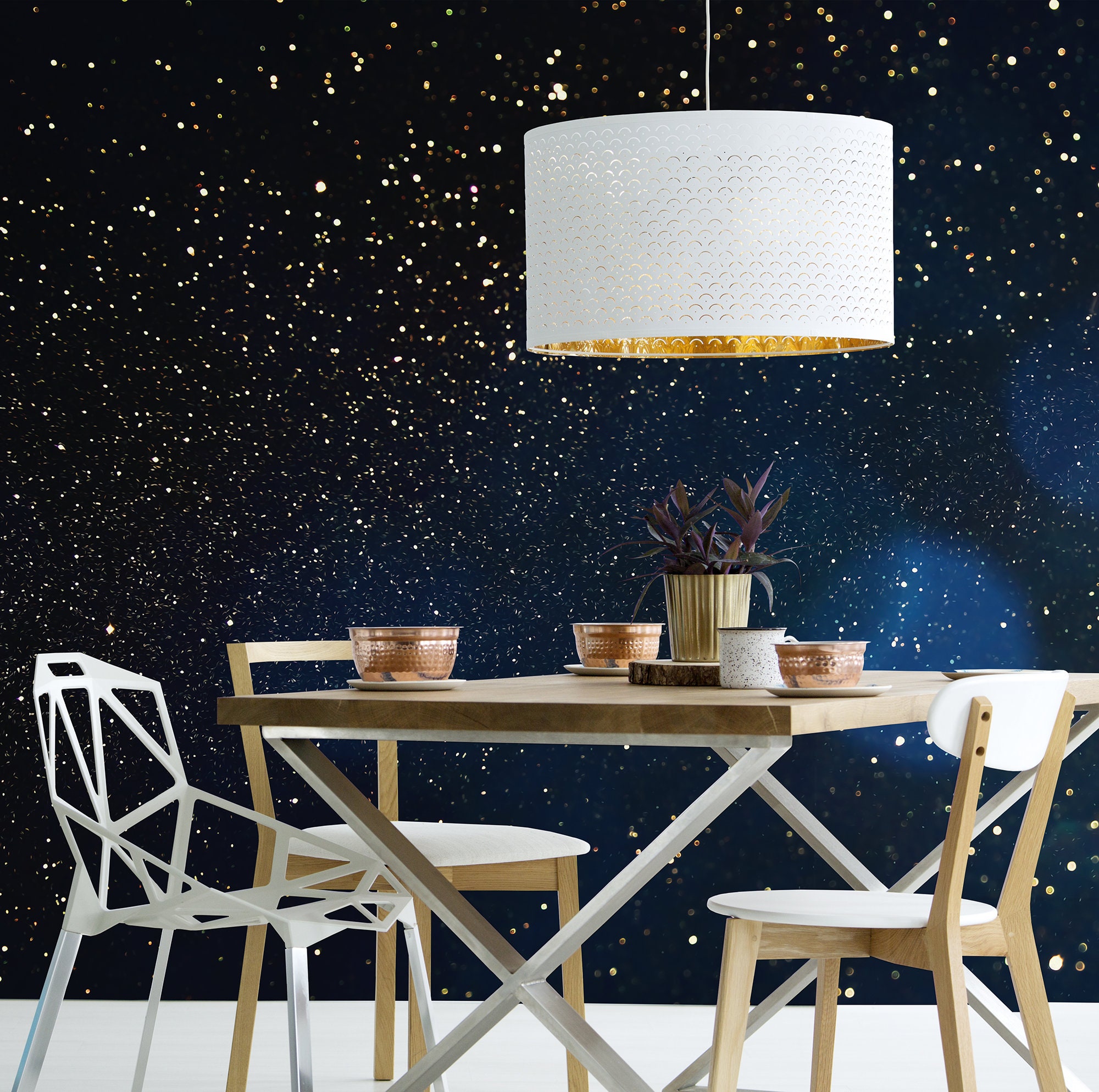 Dark Blue Starry Sky Wallpaper, Self Adhesive, Peel and Stick Wall ...