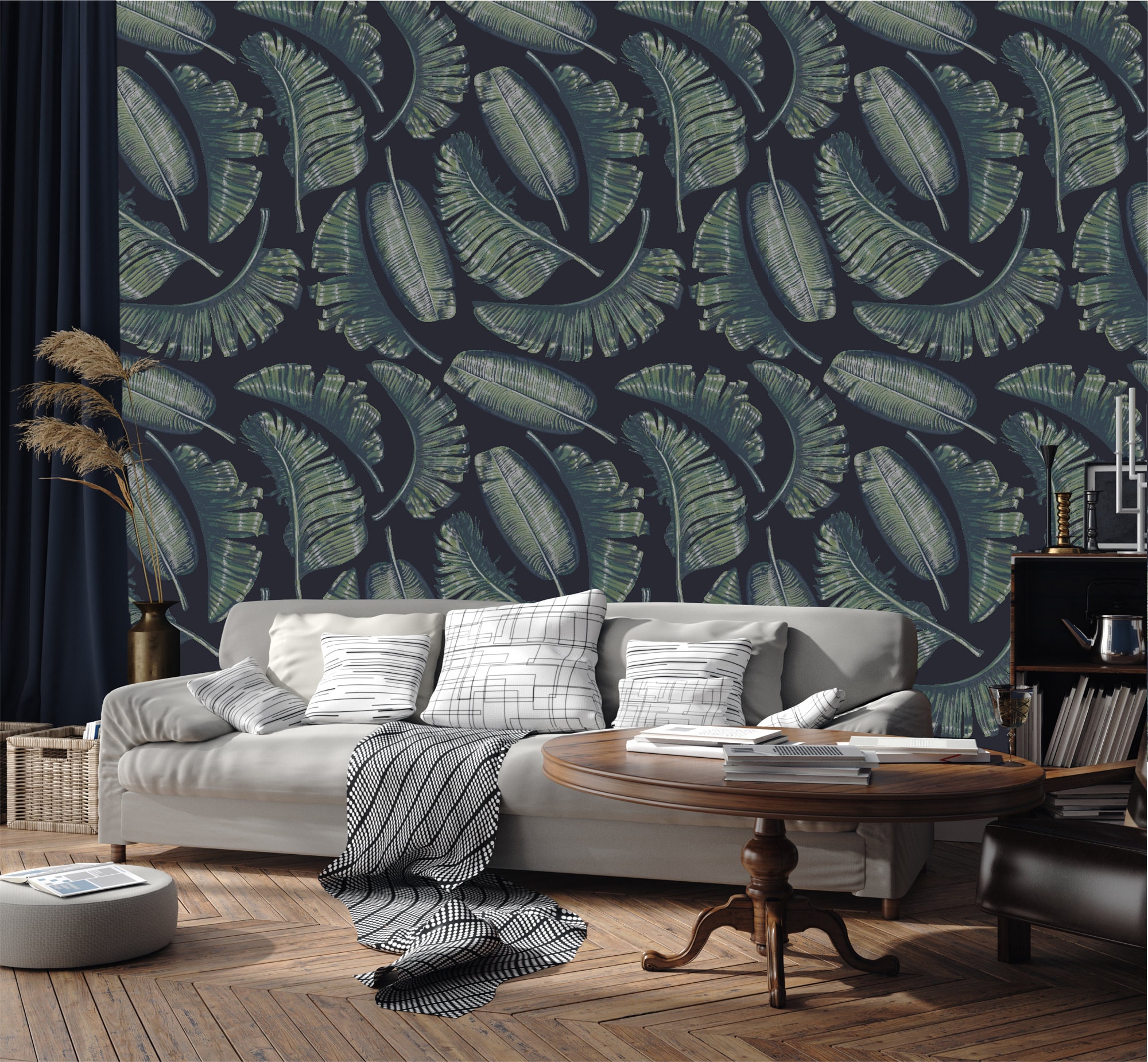 Banana Leaf Wallpaper, Tropical Peel and Stick Wall Mural - Etsy Australia
