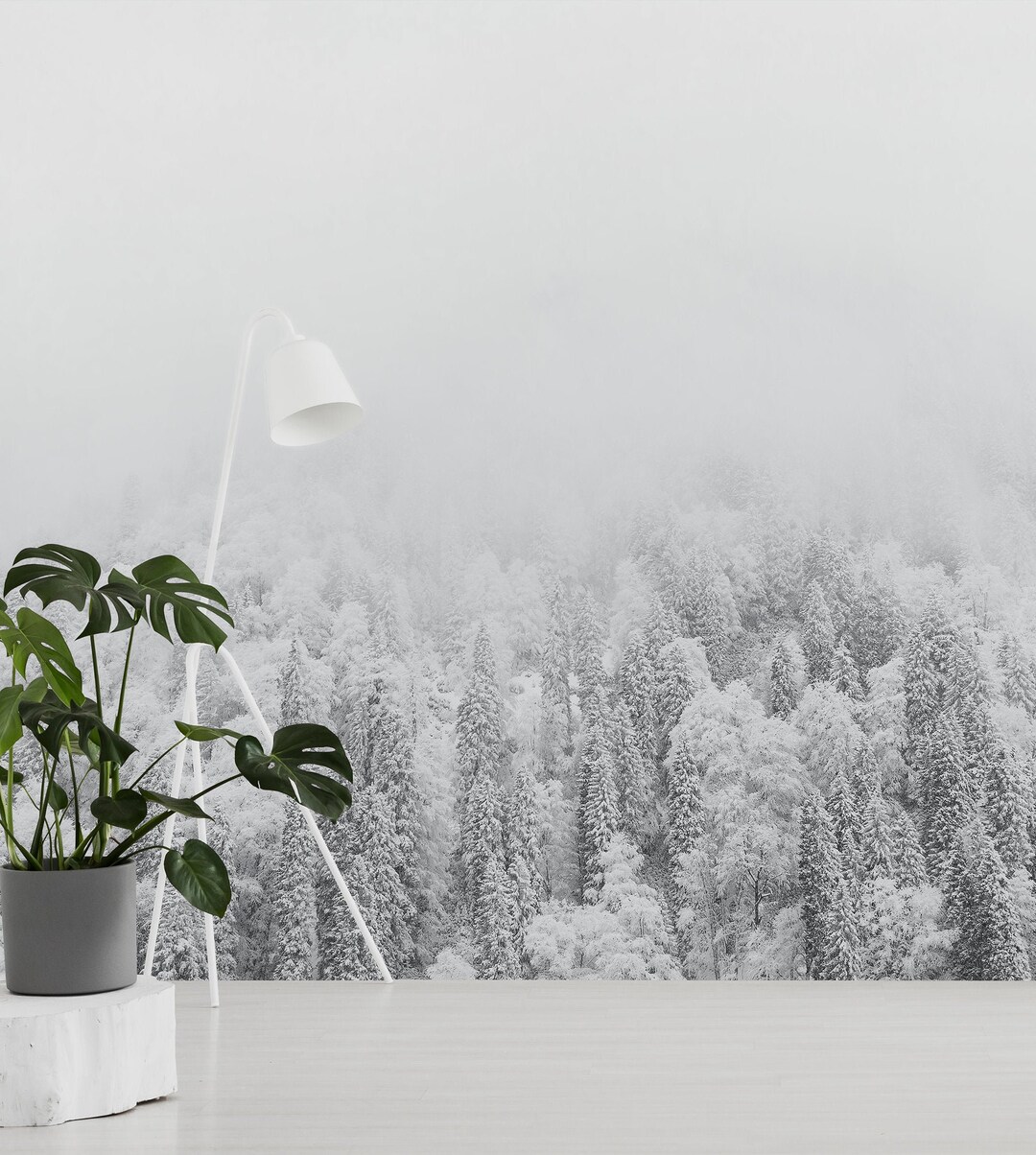 Winter Mountain Forest, Self Adhesive, Peel and Stick Wall Mural - Etsy
