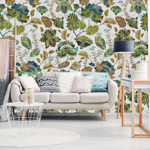 Oriental mural,print painting wallpaper,wall decal,removable peel and stick wallpaper,wall decor,sticker,floral clipart,vintage,ethnic,vinyl