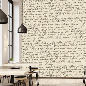 Vintage Tapete, alte abstrakte Handschrift | selbstklebend, ablösbar, Schälen & Aufkleben