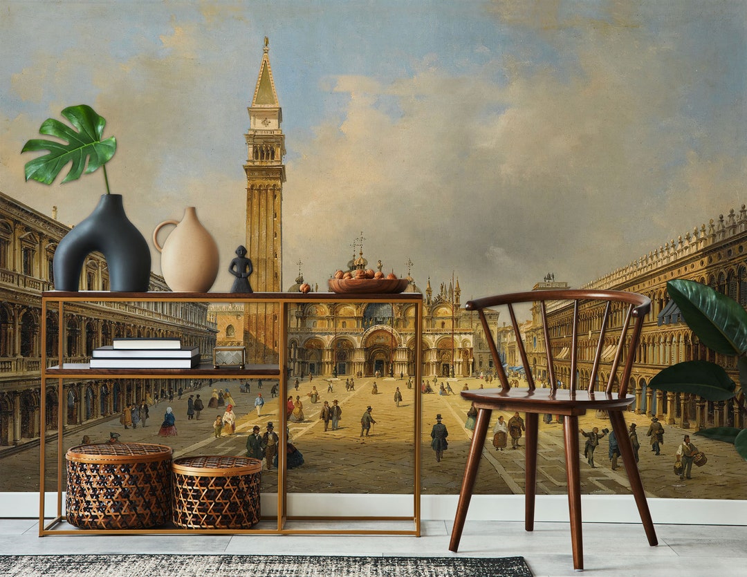 Vintage Stadt Tapete, Wandbild, szenische Tapete | Abziehen und aufkleben  (selbstklebend) oder nicht klebendes Vinylpapier - Etsy Österreich, image size:1080x835