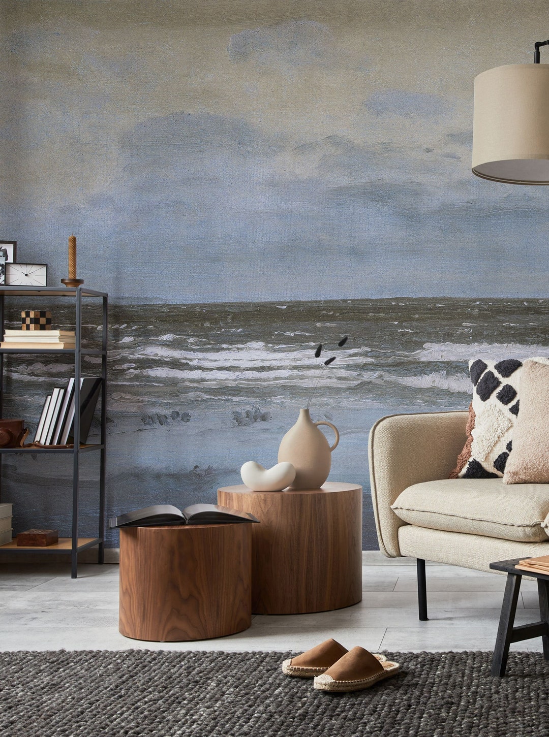 Blue Abstract Sea Pattern, Ocean Wallpaper, Wall Mural, Scenic ...