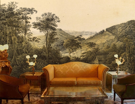 Vintage Wallpaper With a Beautiful Landscape Self-adhesive - Etsy Ireland Vintage Wallpaper With a Beautiful Landscape Self-adhesive - Etsy Ireland