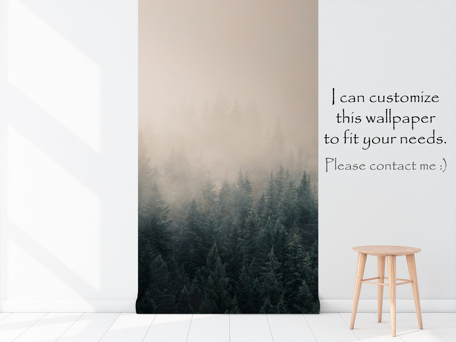 Misty Forest Landscape Peel and Stick Wall Mural - Etsy Canada