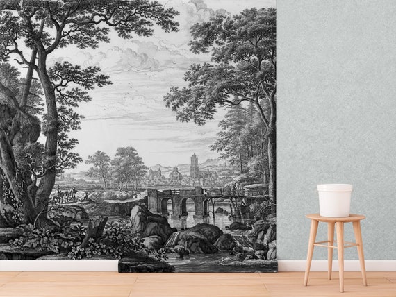 papel adhesivo para muebles custom wallpaper mural tropical jungle black  and white tree sofa background papel de parede