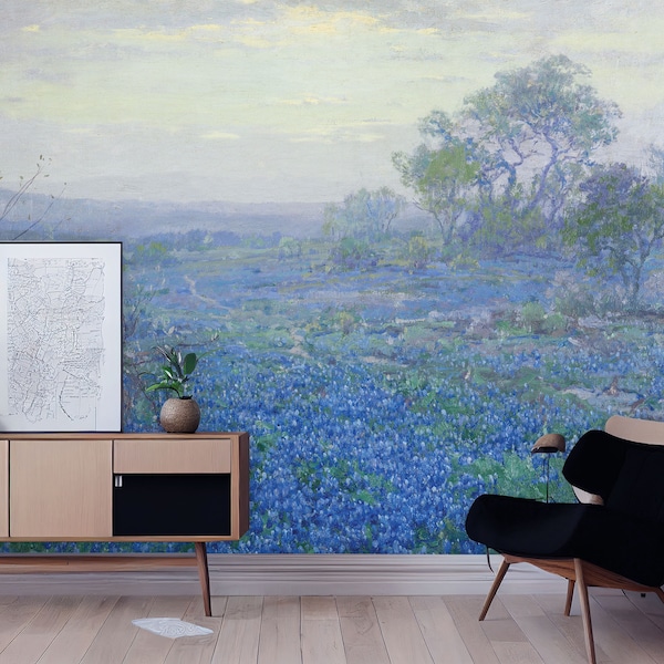Blue Scenic Mural Wallpaper - Etsy